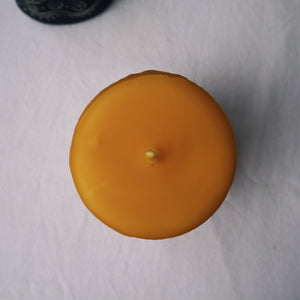 Natural Yellow 100% Beeswax Pillar Candle - Small 4"